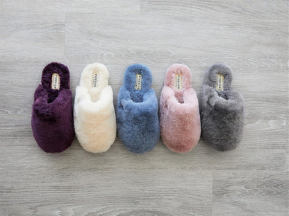 Womens Shelly Beach All over Genuine Shearling Easy On/Off Scuff