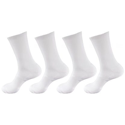 Men'S Rayon from Bamboo Fiber Antibacterial Ultra Breathable Wicking Supported Toe and Heel Crew Socks - White - 4 Pairs